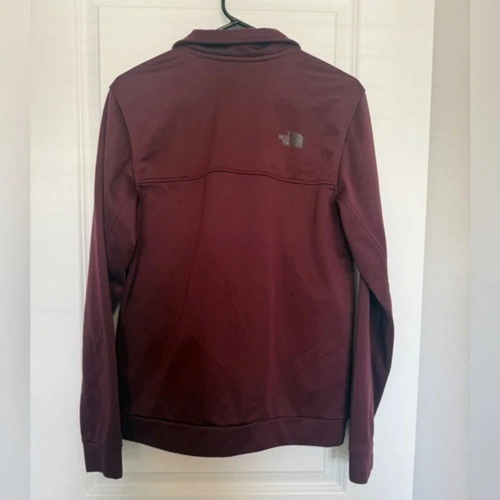 The North Face Mens Burgundy Full Zip Track Jacket Fleece Lined Size ‎ Small